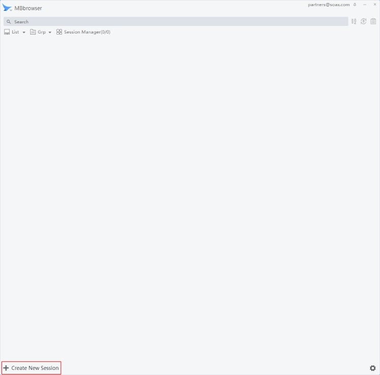 mbbrowser - create new session